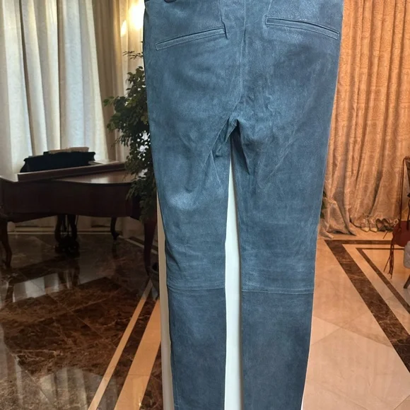 Helmut Lang Real Suede Leggings | Stretch Leather Pants | Designer Luxury - Picture 5 of 11